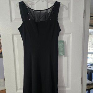 NWT JONES WEAR Black Flowing Dress with Bling Sz.14